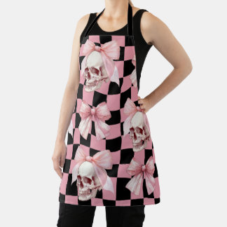 Cool Pink Kitchen Skeleton Halloween Apron