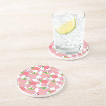 Cool Pink Kitchen Strawberries Chequered Design