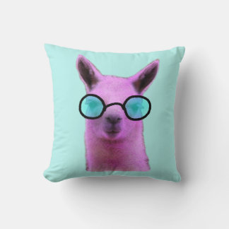 Cool Pink Llama! Cushion Throw Pillow