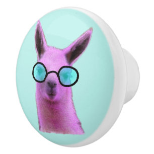 Cool Pink Llama! Door Knobs