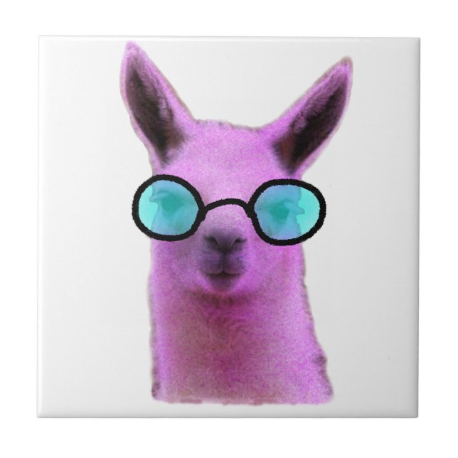 Cool Pink Llama! Tile (Front)