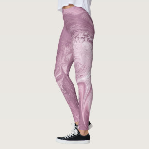 cool pink marble cloud smudge pattern leggings