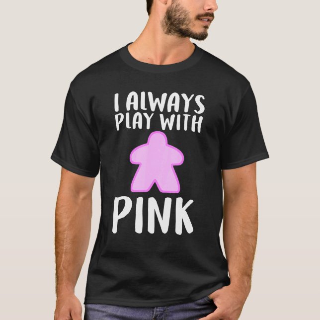 Cool Pink Meeple Board Game For Men Women T-Shirt (Front)