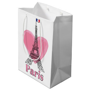 Cool Pink Paris Eiffel Tower Modern Gift Bag