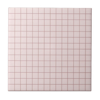 Cool Pinkish White Chequered Pattern Retro Tile