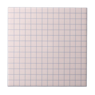 Cool Pinkish White & Lilac Chequered Retro Tile