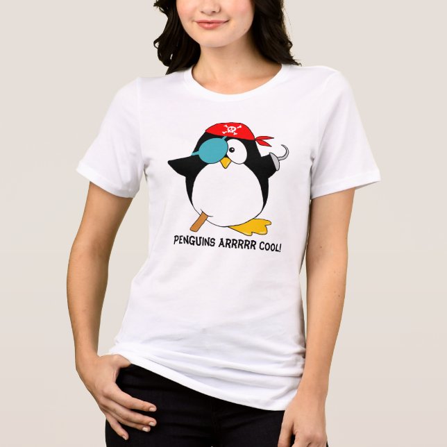 Cool Pirate Penguin Tri-Blend Shirt (Front)