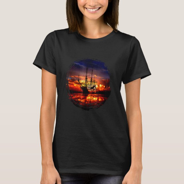 Cool Pirate Ship T-Shirt (Front)