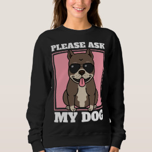 Cool Pitbull Dog With Sunglasses Funny Pet Sweatshirt