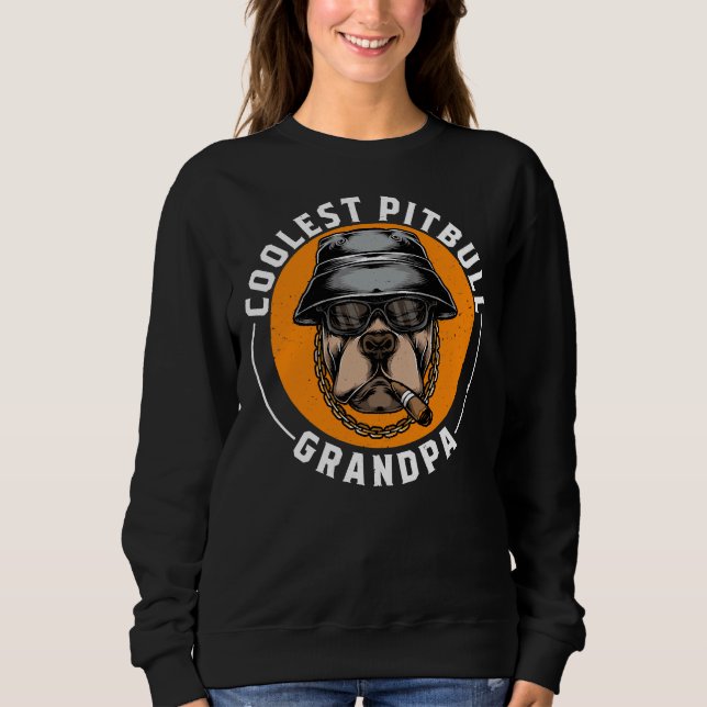Cool Pitbull Grandpa Sweatshirt (Front)