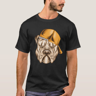 Cool Pitbull in a Cap T-Shirt