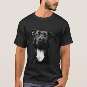 Cool Pitbull Sticking Tongue Out in Playful Defian T-Shirt