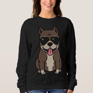 Cool Pitbull Sunglasses Dog Funny Pet Puppy Animal Sweatshirt