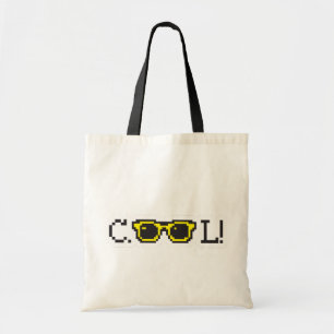Cool Pixel Sunglasses Typography – Retro Y2K Tote Bag