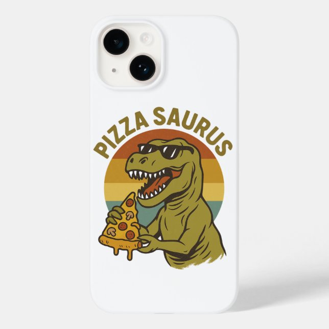 Cool Pizza Dino in Retro Style Case-Mate iPhone Case (Back)