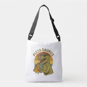 Cool Pizza Dino in Retro Style Crossbody Bag