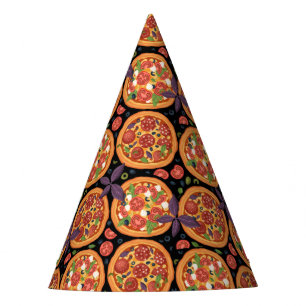 cool pizza party pattern  party hat