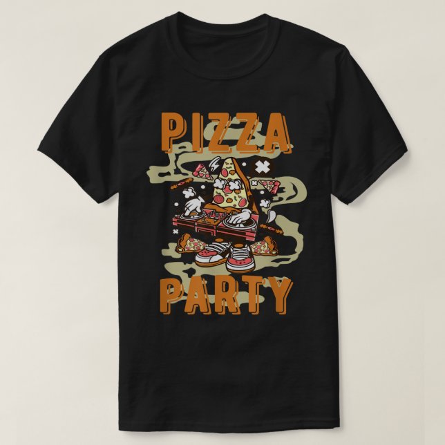 Cool Pizza Party  T-Shirt (Design Front)
