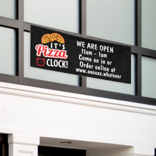 cool pizza shop add text business banner