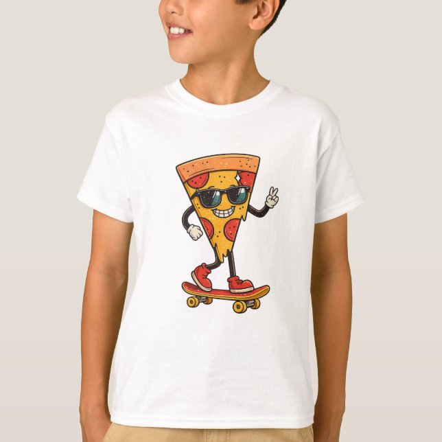 Cool Pizza Skater T-Shirt (Front)