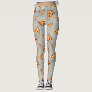 Cool pizza slices vintage grey pattern leggings