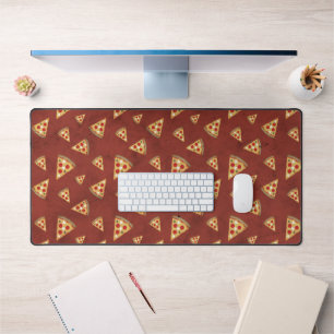 Cool pizza slices vintage red pattern desk mat