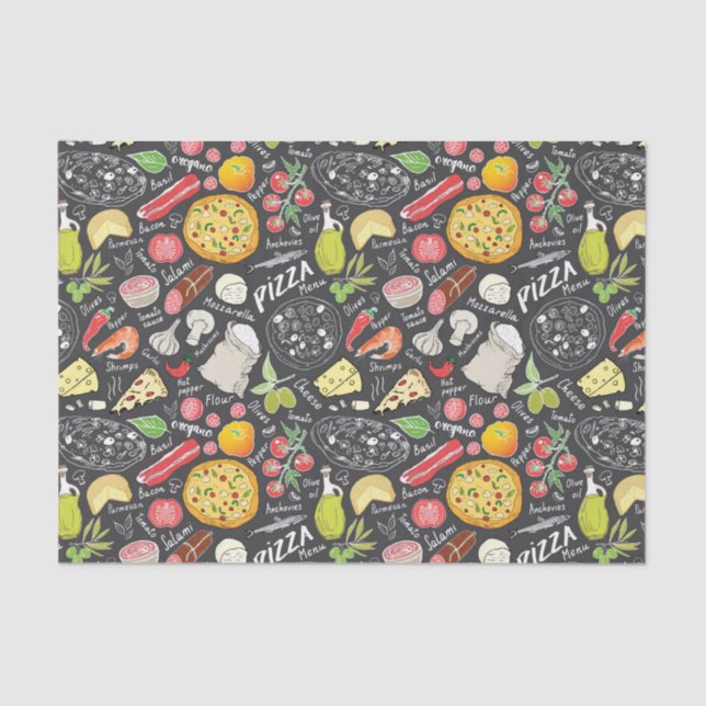 cool pizza tiled party pattern  tissue paper (Front)