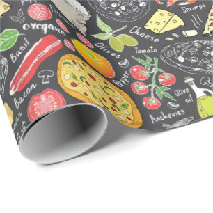 cool pizza tiled party pattern  wrapping paper