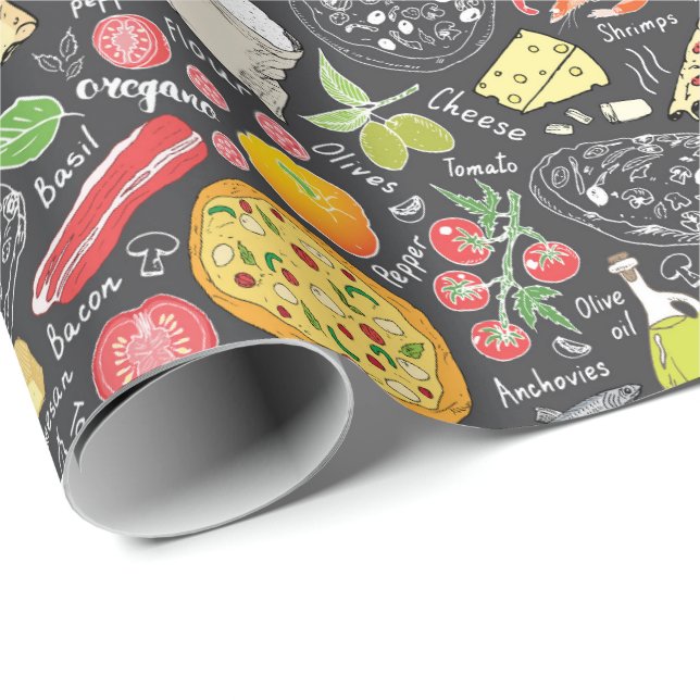 cool pizza tiled party pattern  wrapping paper (Roll Corner)