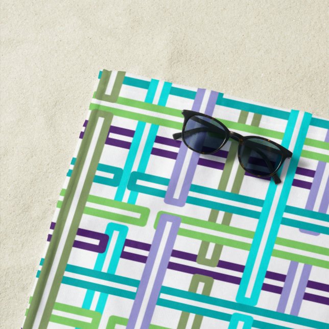 Cool Plaid Beach Towel (In Situ)