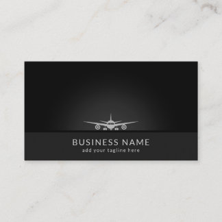 Cool Plane Silhouette Landing on Tarmac Aviation Business Card