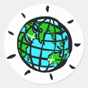  Cool - Planet Earth - Original graphic - Classic Round Sticker