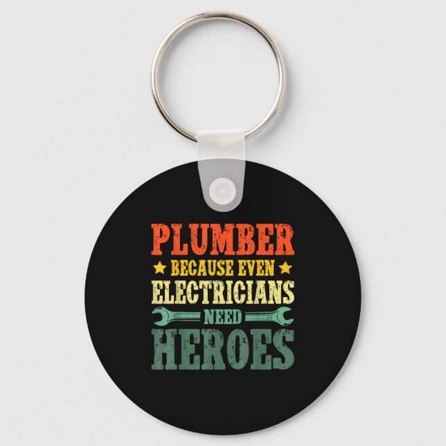 Cool Plumber Costume For Men Women Plumbing Tool P Key Ring (Front)