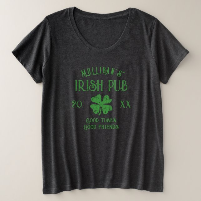 Cool plus size St Patrick's Day shirt for women (Design Front)