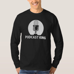 Cool Podcast For Men Dad Podcaster Microphone Stat T-Shirt