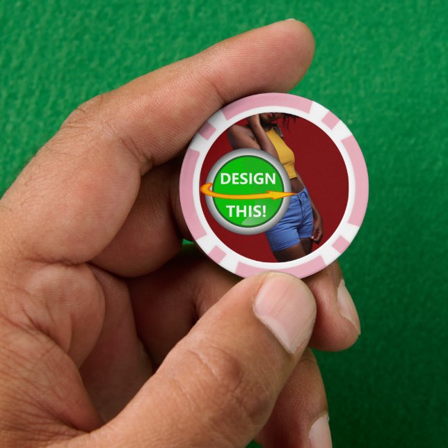 COOL! Poker Chips - Pink- Custom (Hand)