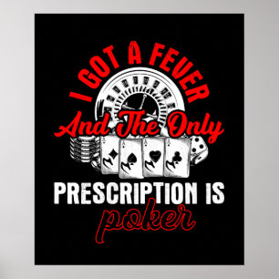 Cool poker fever gambling casino poster