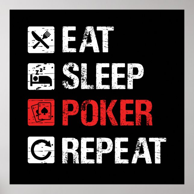 cool poker game room word art  poster (Front)