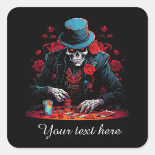 Cool Poker lovers add text Square Sticker