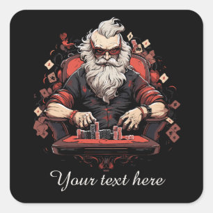 Cool Poker lovers add text Square Sticker