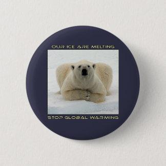 cool POLAR BEAR AND GLOBAL WARMING designs 6 Cm Round Badge