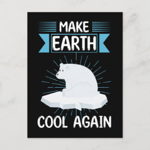 Cool Polar Bear Earth Care Animal Rescue Save Postcard