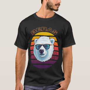 Cool Polar Bear Retro Sunset Surfing Vibes  T-Shirt