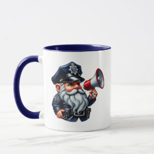 Cool police gnome add monogram mug