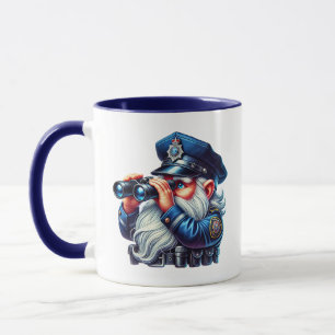 Cool police gnome add monogram mug