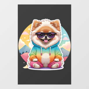 Cool Pomeranian in Rainbow Hoodie