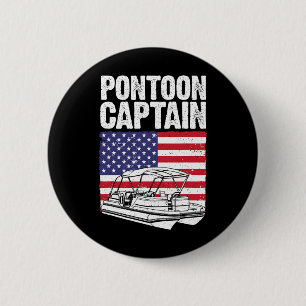Cool Pontoon Boat Captain Art For Men Women Pontoo 6 Cm Round Badge