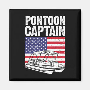 Cool Pontoon Boat Captain Art For Men Women Pontoo Magnet