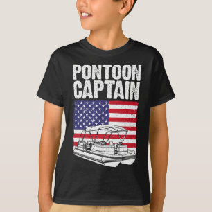 Cool Pontoon Boat Captain Art For Men Women Pontoo T-Shirt