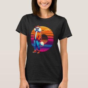 Cool Poodle Dog Modern Urban Style Sunset Retro Gr T-Shirt